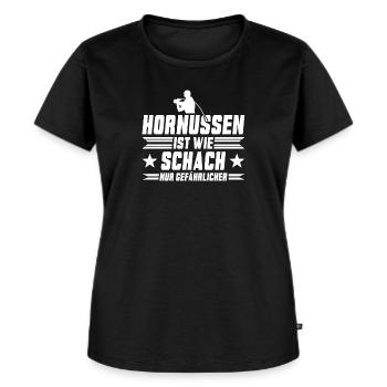 Hornussen ist wie Schach nur gefährlicher - Frauen Premium Bio T-Shirt - Schwarz - Vorne - Selfina (174cm)