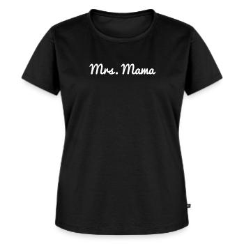 Design Frau Mama - Frauen Premium Bio T-Shirt - Schwarz - Vorne - Selfina (174cm)