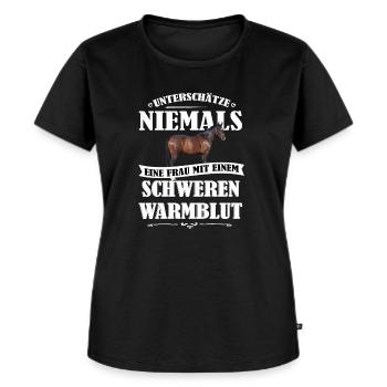 Warmblut Pferde Shirt-UNF - Frauen Premium Bio T-Shirt - Schwarz - Vorne - Selfina (174cm)