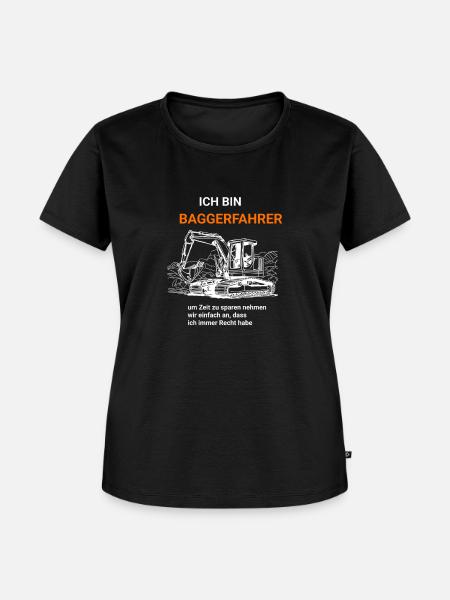 Ich bin Baggerfahrer - Frauen Premium Bio T-Shirt - Schwarz