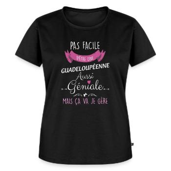 Guadeloupéenne Femme île De La Guadeloupe - T-shirt Premium bio Femme - noir - Devant - Selfina (174cm)