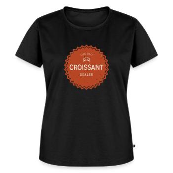 Croissant Dealer - Women's Premium Organic T-shirt - black - Front - Selfina (174cm)