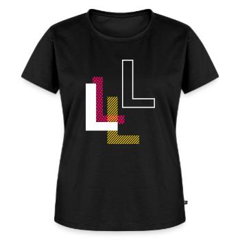 L - Cadeaux de conception de lettre initiale - T-shirt Premium bio Femme - noir - Devant - Selfina (174cm)