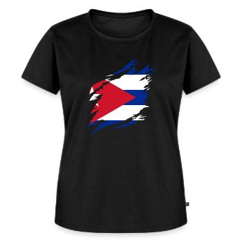 Cuba Flag Caribbean Holiday Cuba Travel Havana - Women's Premium Organic T-shirt - black - Front - Selfina (174cm)