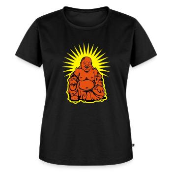 buddha - Frauen Premium Bio T-Shirt - Schwarz - Vorne - Selfina (174cm)