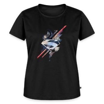 Superman Logo Galaxy - Women's Premium Organic T-shirt - black - Front - Selfina (174cm)