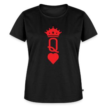 queen karten in groß- Partnerlook - Frauen Premium Bio T-Shirt - Schwarz - Vorne - Selfina (174cm)