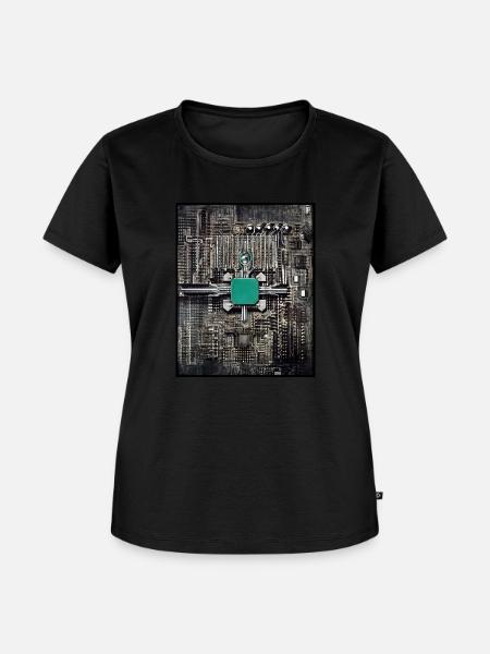 Leiterplatte Giger-Stil Farbe - Frauen Premium Bio T-Shirt - Schwarz
