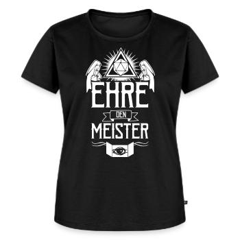 Pen and paper Ehre den Meister - Frauen Premium Bio T-Shirt - Schwarz - Vorne - Selfina (174cm)