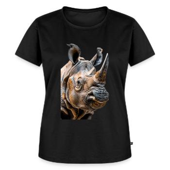 Nashorn - Frauen Premium Bio T-Shirt - Schwarz - Vorne - Selfina (174cm)