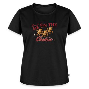 Cookie Keks - Frauen Premium Bio T-Shirt - Schwarz - Vorne - Selfina (174cm)