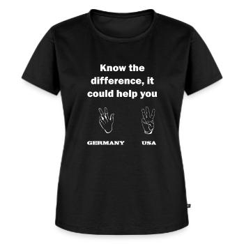 Tarantino Inglourious Bastards Germany USA Bar - Frauen Premium Bio T-Shirt - Schwarz - Vorne - Selfina (174cm)
