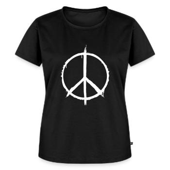 Peace Symbol - Frauen Premium Bio T-Shirt - Schwarz - Vorne - Selfina (174cm)