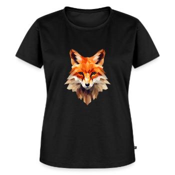 Geometrischer Fuchs - Frauen Premium Bio T-Shirt - Schwarz - Vorne - Selfina (174cm)