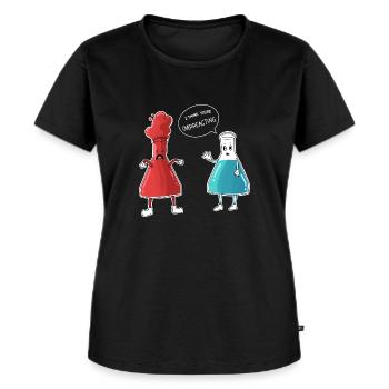 Lustiges Chemie Geschenk Wütendes Reagenzglas - Frauen Premium Bio T-Shirt - Schwarz - Vorne - Selfina (174cm)