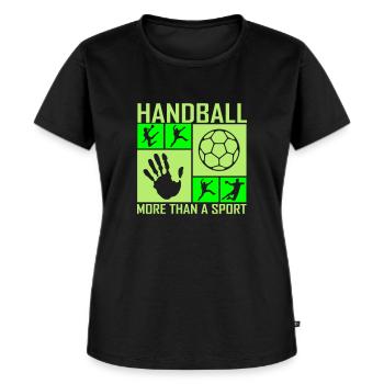 Handball Mosaik Block 2 - Frauen Premium Bio T-Shirt - Schwarz - Vorne - Selfina (174cm)