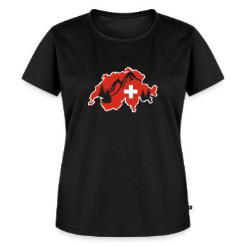 Schweizer Berge - Frauen Premium Bio T-Shirt - Schwarz - Vorne - Selfina (174cm)