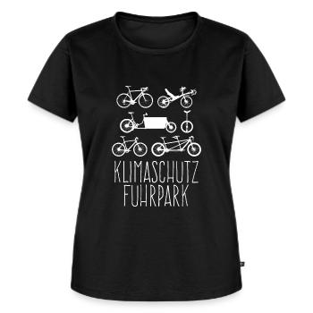 Viele Fahrräder sind ein Klimaschutz Fuhrpark - Frauen Premium Bio T-Shirt - Schwarz - Vorne - Selfina (174cm)