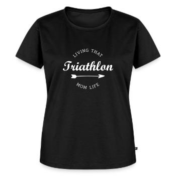 triathlon mom life - Women's Premium Organic T-shirt - black - Front - Selfina (174cm)
