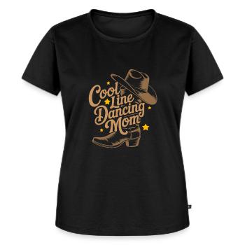 Coole Line Dance Mama Linedance Mom - Frauen Premium Bio T-Shirt - Schwarz - Vorne - Selfina (174cm)