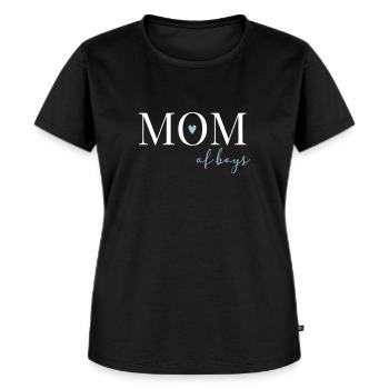 Mom of Boys / Boys Mom / Mom of Guys - Women's Premium Organic T-shirt - black - Front - Selfina (174cm)