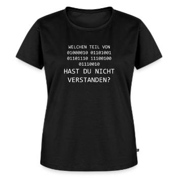 Lustiger Spruch Programmieren Informatiker Coder - Frauen Premium Bio T-Shirt - Schwarz - Vorne - Selfina (174cm)