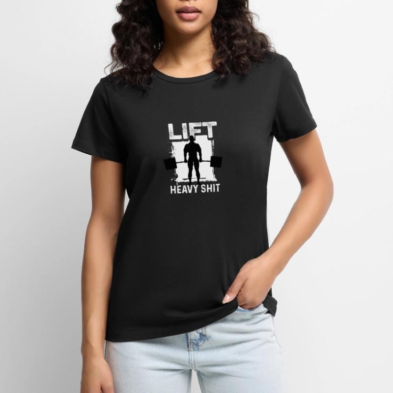 Hebe schwere Scheiße Bodybuilder oder Fitnesstrain Frauen Premium Bio T-Shirt