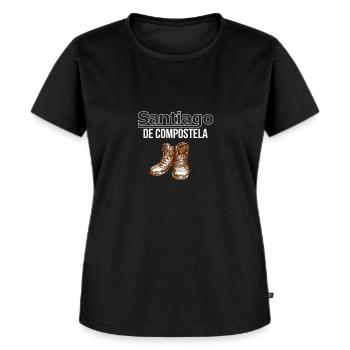 Santiago de Compostela Camino de Santiago Pilgrims - Women's Premium Organic T-shirt - black - Front - Selfina (174cm)