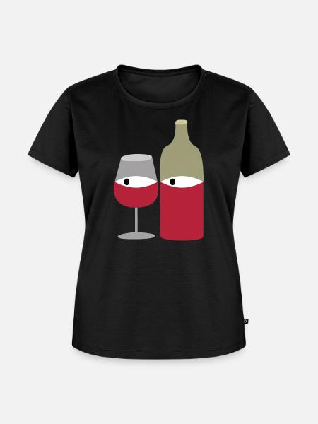 Rotwein - Frauen Premium Bio T-Shirt - Schwarz