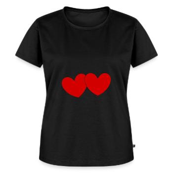 Valentines Red Heart, Valentine's Day - Women's Premium Organic T-shirt - black - Front - Selfina (174cm)