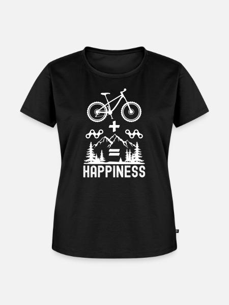 Mountainbike Happiness - Frauen Premium Bio T-Shirt - Schwarz