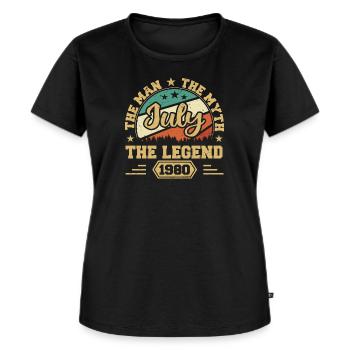 Juli 1980 The Man, The Myte, The legend, juli 1980 - Vrouwen Premium Bio T-shirt - zwart - Voor - Selfina (174cm)