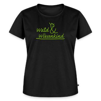 Wald&Wiesenkind - Frauen Premium Bio T-Shirt - Schwarz - Vorne - Selfina (174cm)