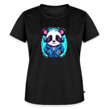 EDM Party Mignon Rave Panda - T-shirt Premium bio Femme - noir - Devant - Selfina (174cm)