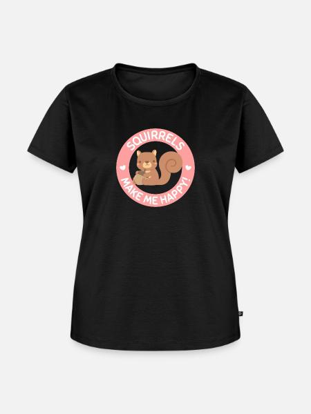 Eichhörnchen machen mich glücklich - Frauen Premium Bio T-Shirt - Schwarz