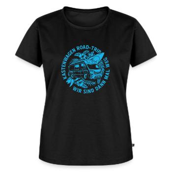 Camping Sommer Kastenwagen - Frauen Premium Bio T-Shirt - Schwarz - Vorne - Selfina (174cm)