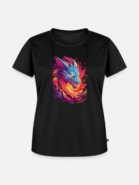 Feuerdrache - Frauen Premium Bio T-Shirt - Schwarz