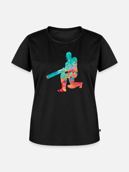 Cricket-Spieler in Popart - Frauen Premium Bio T-Shirt - Schwarz