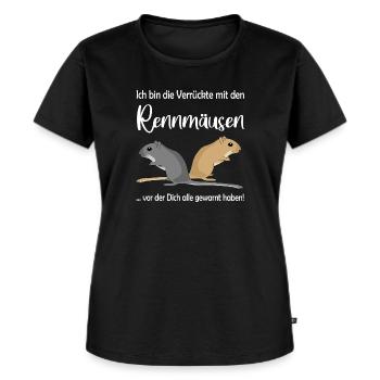 Es gibt so viele Rennmäuse auf der Welt - Frauen Premium Bio T-Shirt - Schwarz - Vorne - Selfina (174cm)