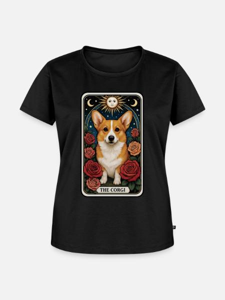 Corgi - Frauen Premium Bio T-Shirt - Schwarz