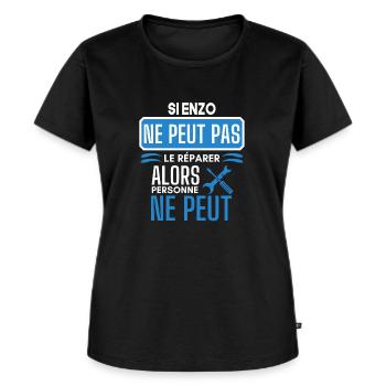 ne peut pas le réparer si Enzo - T-shirt Premium bio Femme - noir - Devant - Selfina (174cm)