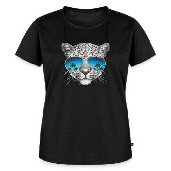 Animal Planet Leopard "Cool" - Women's Premium Organic T-shirt - black - Front - Selfina (174cm)