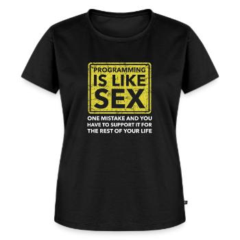 Programmierer - Frauen Premium Bio T-Shirt - Schwarz - Vorne - Selfina (174cm)
