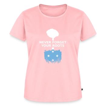 Mikronesien Never Forget Your Micronesian Roots - Frauen Premium Bio T-Shirt - Rosa - Vorne - AI Model Female 172 dark (172cm)