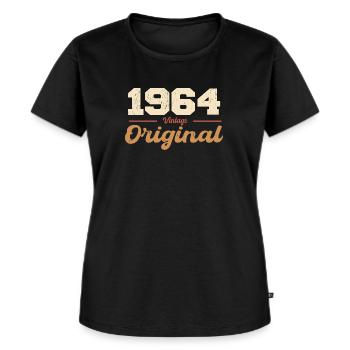 1964 Vintage Jubileum Retro Gift 1964 - Vrouwen Premium Bio T-shirt - zwart - Voor - Selfina (174cm)