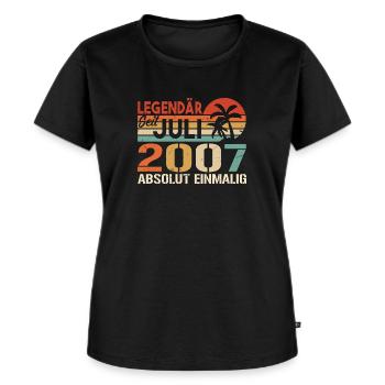 2007 Juli Geboren im Juli 2007 - Frauen Premium Bio T-Shirt - Schwarz - Vorne - Selfina (174cm)
