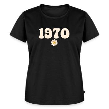 1970 - Geschenk Jahrgang 1970 - Frauen Premium Bio T-Shirt - Schwarz - Vorne - Selfina (174cm)