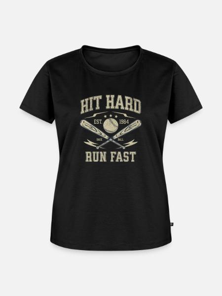 HIT HARD RUN FAST - Frauen Premium Bio T-Shirt - Schwarz