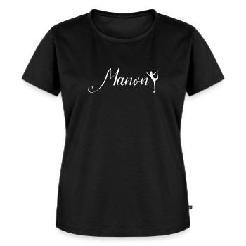 T-shirt sweat-shirt personnalisé Manon idée cadeau - T-shirt Premium bio Femme - noir - Devant - Selfina (174cm)