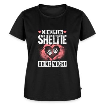 Nur mit meinem SHELTIE - Frauen Premium Bio T-Shirt - Schwarz - Vorne - Selfina (174cm)